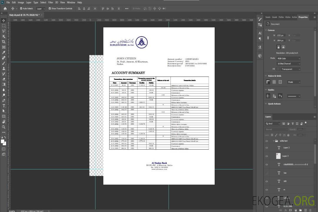 Déclaration de la banque soudanaise Al Neelen template Déclaration de la banque soudanaise Al Neelen template